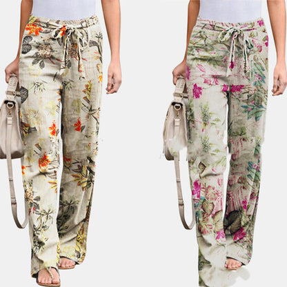 bloemenprint broek comfortabele casual dames- Simone