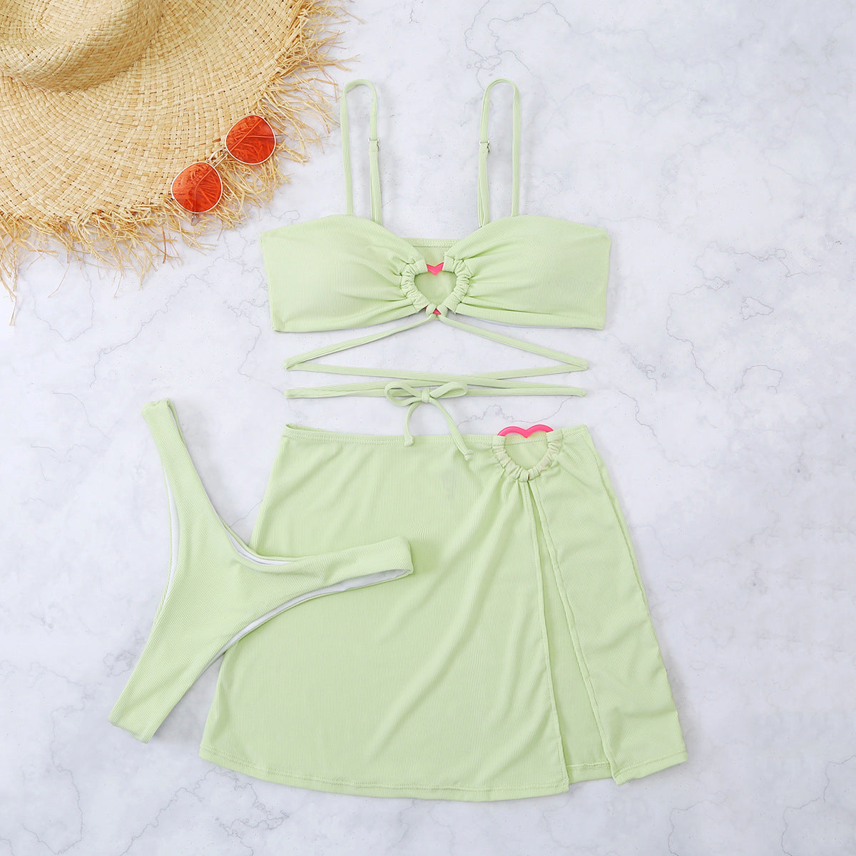 Bikini Set Bralette Top met Hartaccent & Hoge Taille – Frida