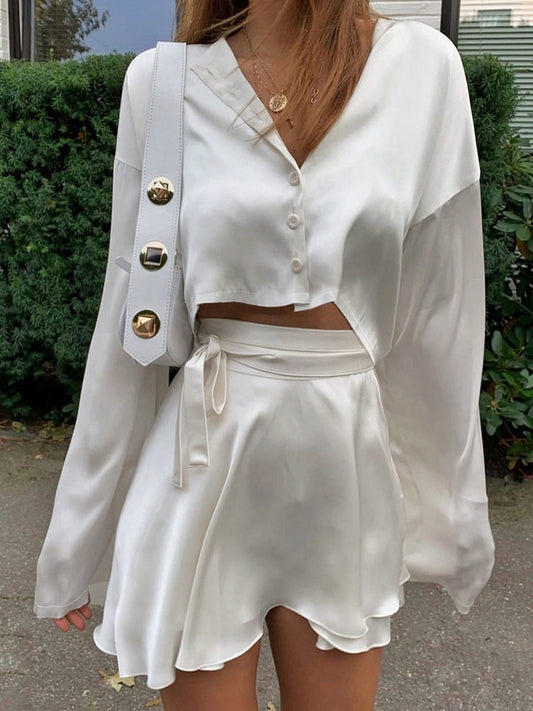 Satijnen Zomerset Met Strik & Shorts – Joy