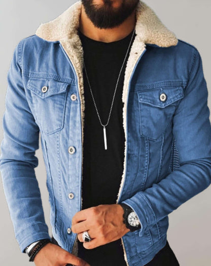 Denim jack met fleece kraag - Benjie