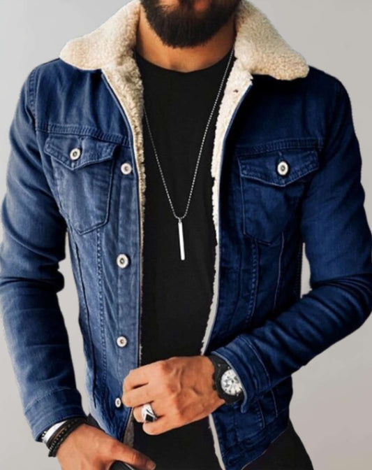 Denim jack met fleece kraag - Benjie