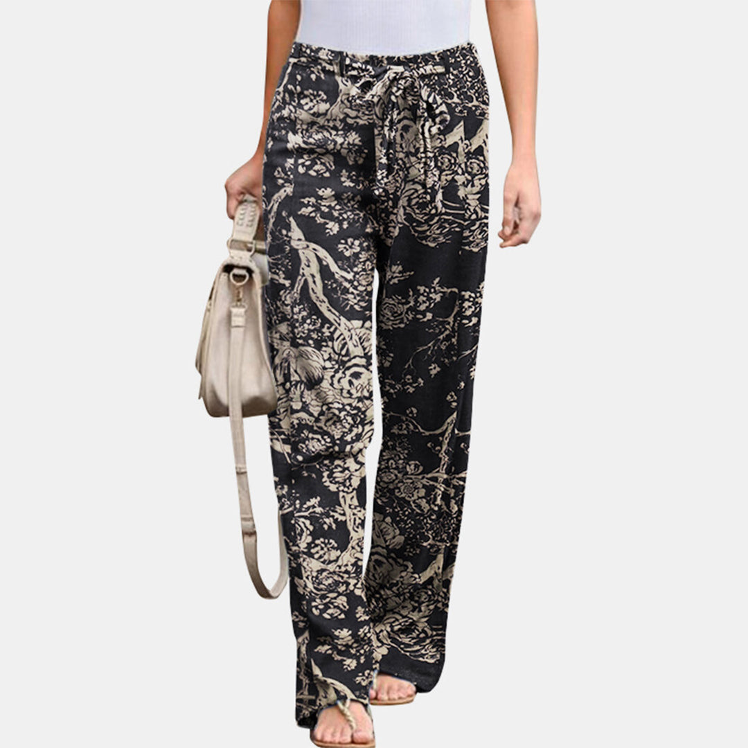 bloemenprint broek comfortabele casual dames- Simone