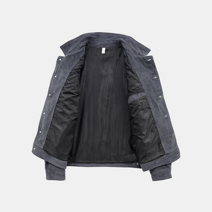 Casual corduroy jas heren multi-pocket solide kleur vintage stijl - Kevin