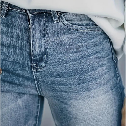 Vervaagde uitlopende broek denim lang - Pinja