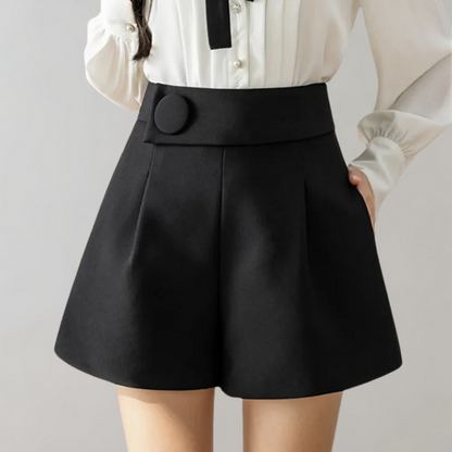 Trendy effen button wijde rok korean - Pari