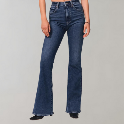 Stretch flared jeans hoge taile dames - Mila