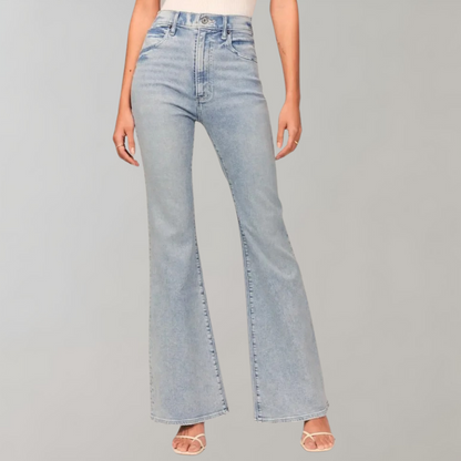 Stretch flared jeans hoge taile dames - Mila