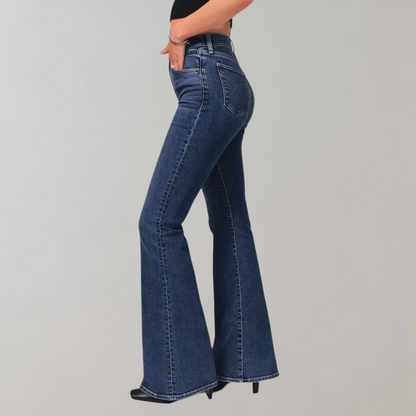 Stretch flared jeans hoge taile dames - Mila