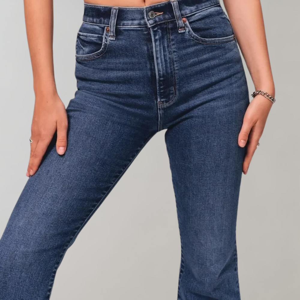 Stretch flared jeans hoge taile dames - Mila