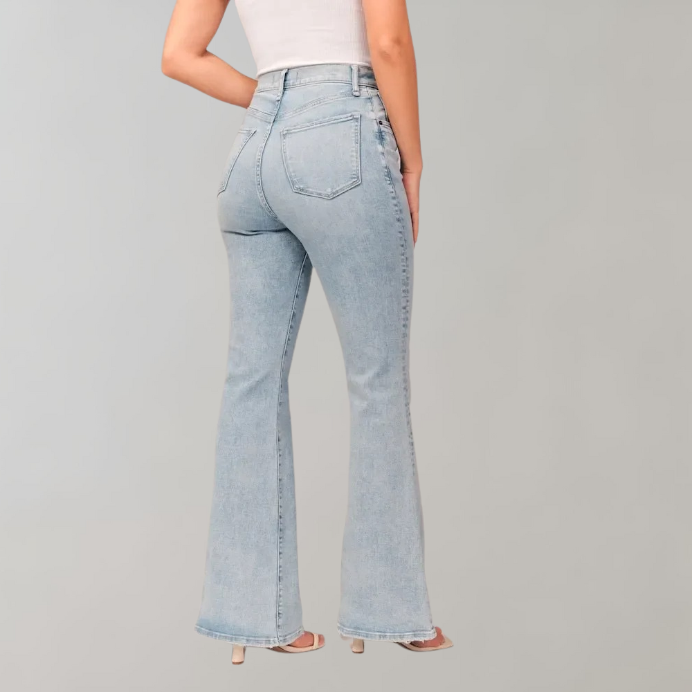 Stretch flared jeans hoge taile dames - Mila