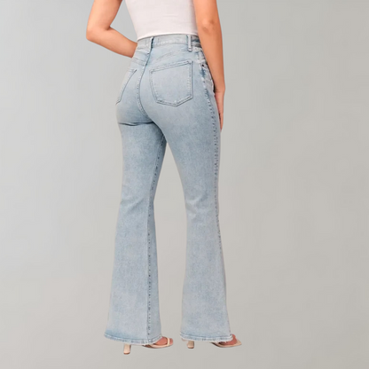 Stretch flared jeans hoge taile dames - Mila