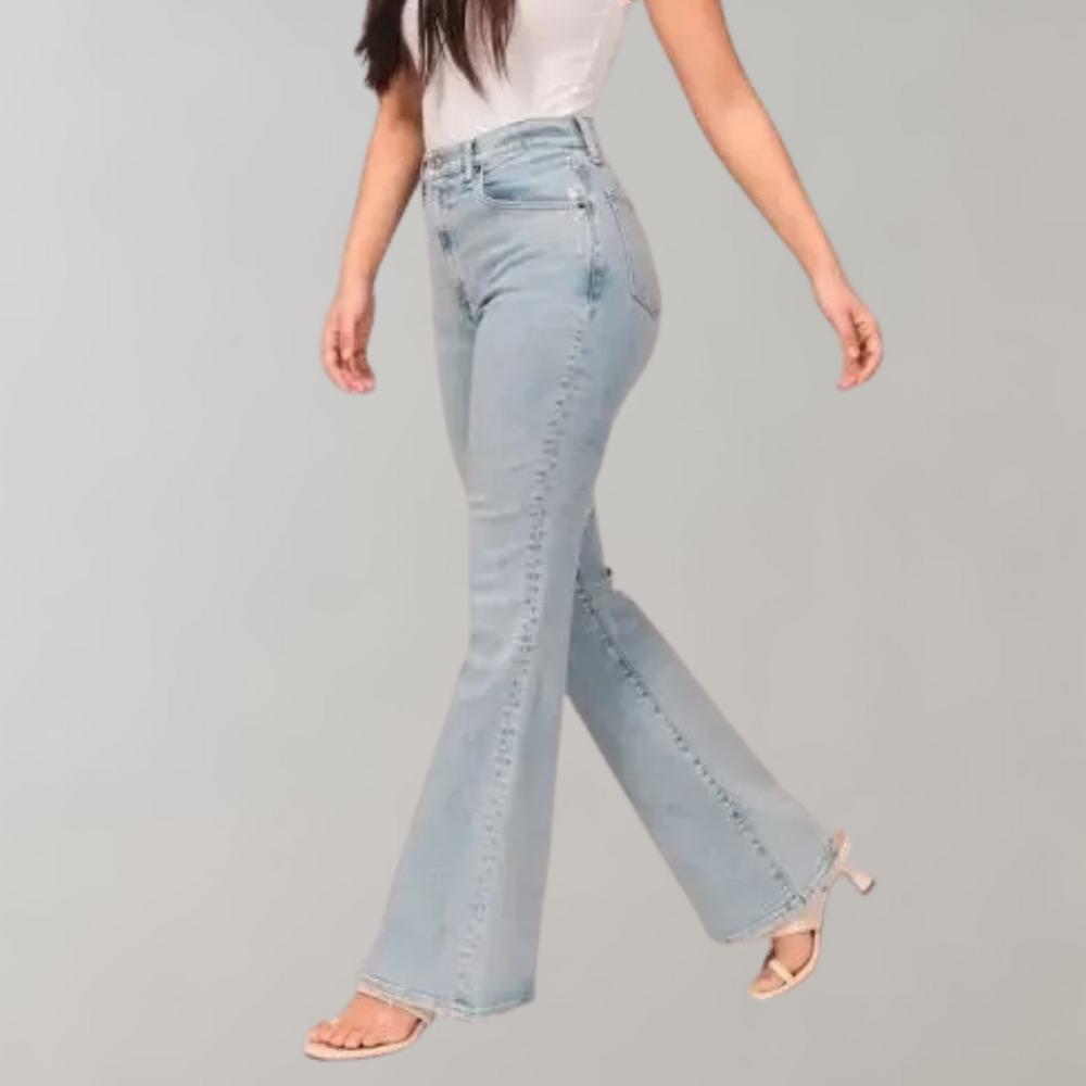 Stretch flared jeans hoge taile dames - Mila