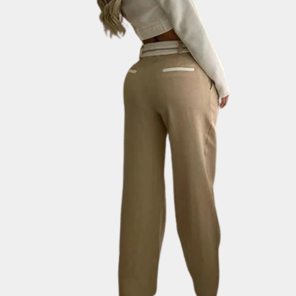 2-Delige stijlvolle losse high waist broek en blazer dames set - Samantha