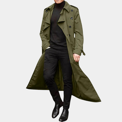 Casual lange trenchcoat knopen heren - Zander