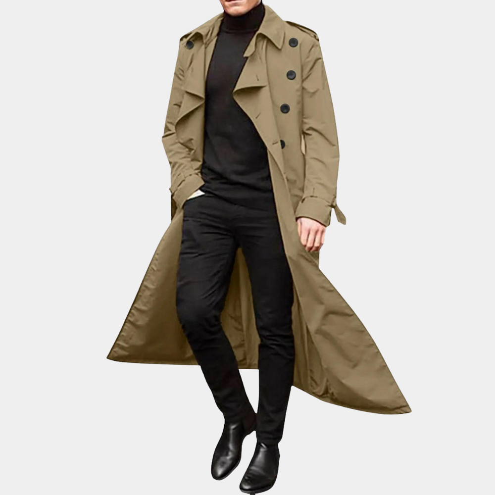 Casual lange trenchcoat knopen heren - Zander