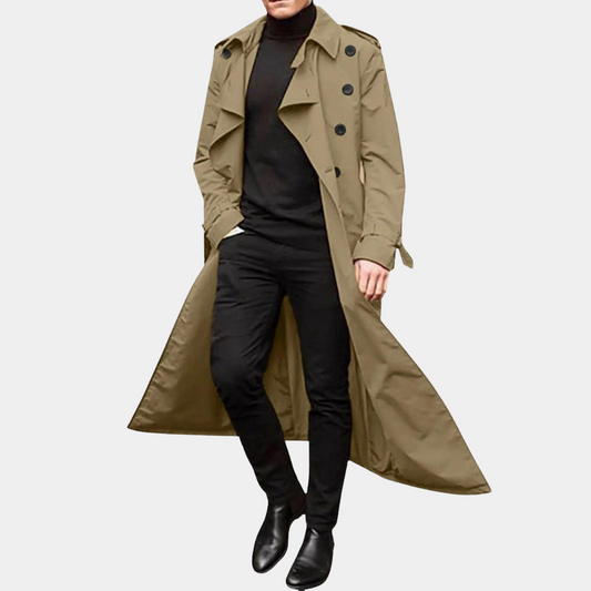 Casual lange trenchcoat knopen heren - Zander