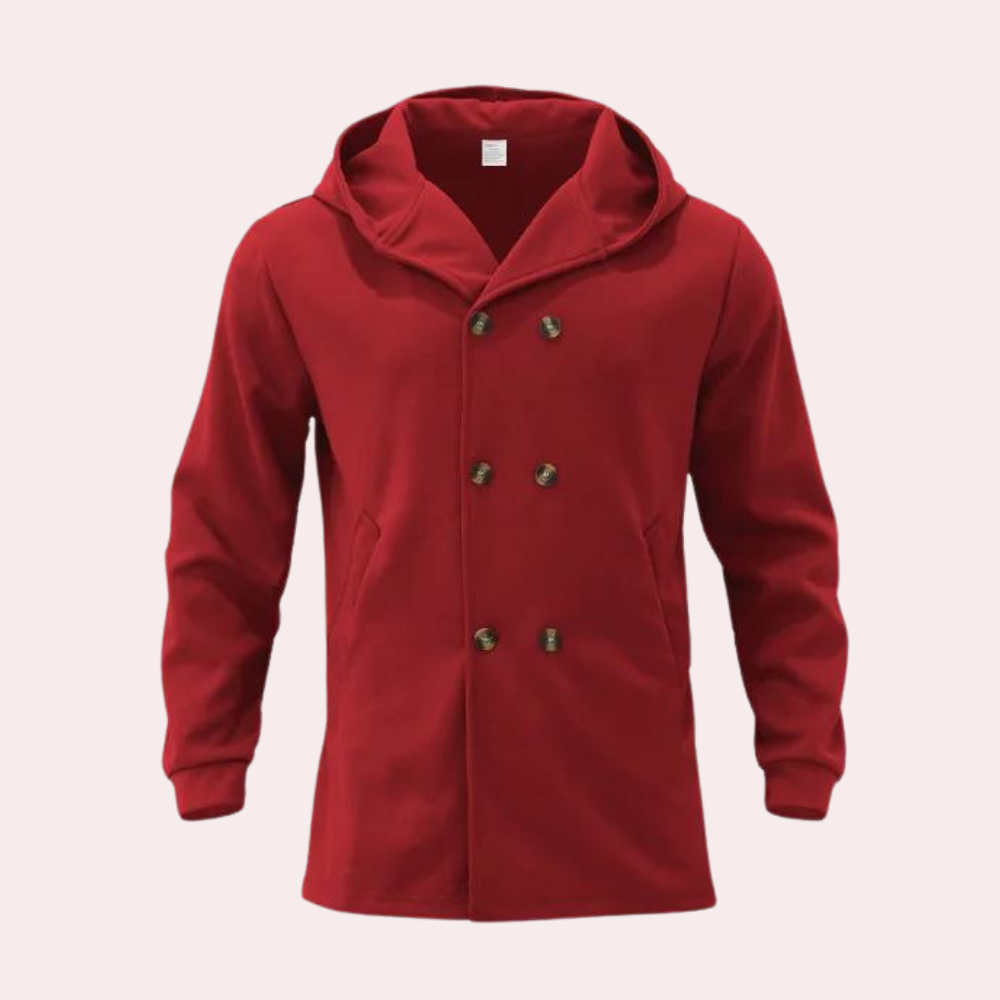 Casual winter wollen jas capuchon dubbele knopen heren - Ron