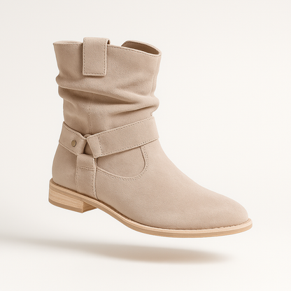 Suede Laarsjes Lage Hak Elegant Design – Johanna