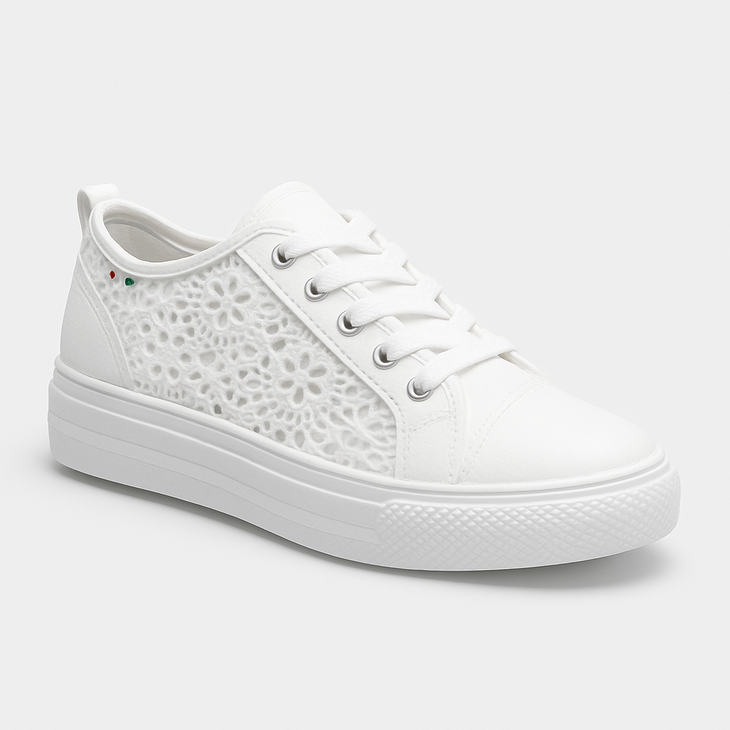 Sneakers Gehaakt Vetersluiting Comfortabel – Kinsley