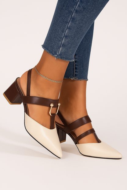 Puntige Teen Middelhoge Schoenen Elegante Afwerking – Marra