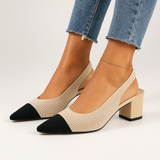 Slingback Hak Puntige Neus Elegant Design – Ursuline