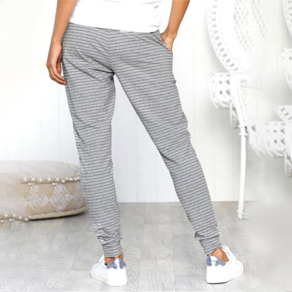 gestreepte broek slim casual comfort dames - Veerle