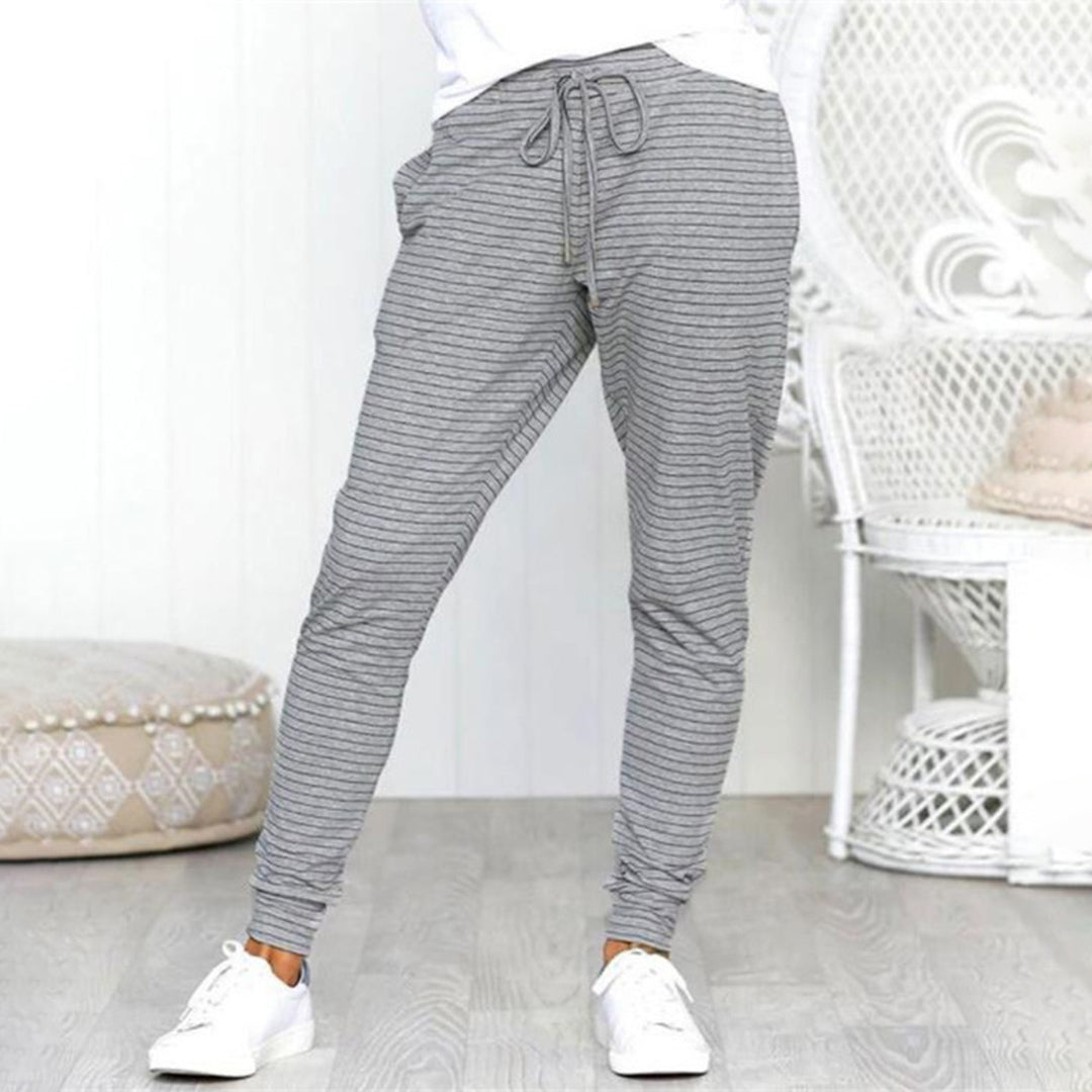 gestreepte broek slim casual comfort dames - Veerle