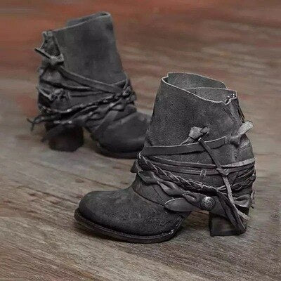 Cowgirl Laarsjes Vintage Suède Halfhoog – Aaltje
