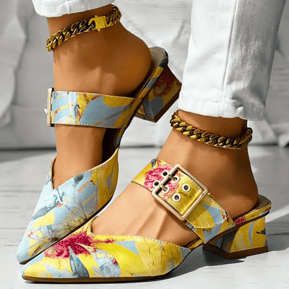 Dames Schoen Puntige Neutrale Blokhak – Lodovica