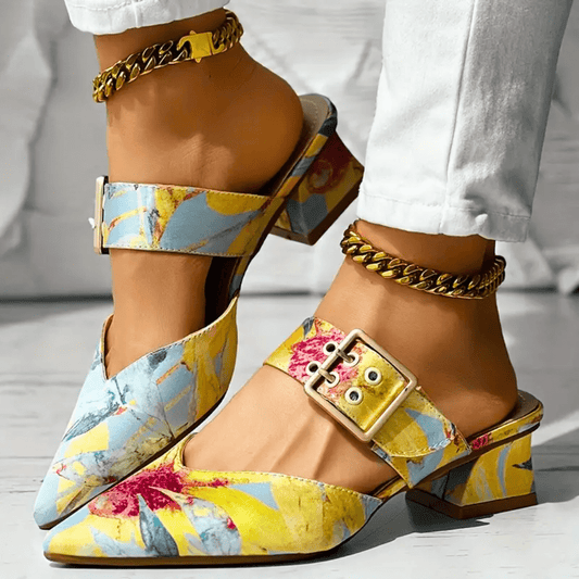 Dames Schoen Puntige Neutrale Blokhak – Lodovica