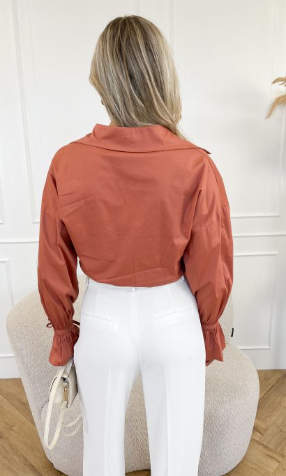 cropped effen blouse met knopen - Evie