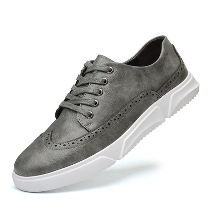 Mannen leren casual fashion platte ademende lace-up schoenen - Heijn