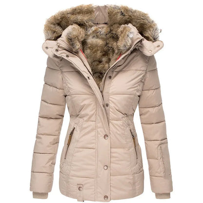 Stijlvolle winterjas parka warm zacht winddicht dames - Leonie