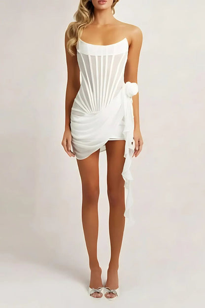 Mini Jurk Strapless Sheer Stof – Jacobine