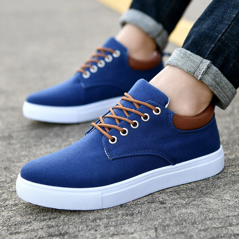 Canvas heren sneakers met veters grip ademend - Mark