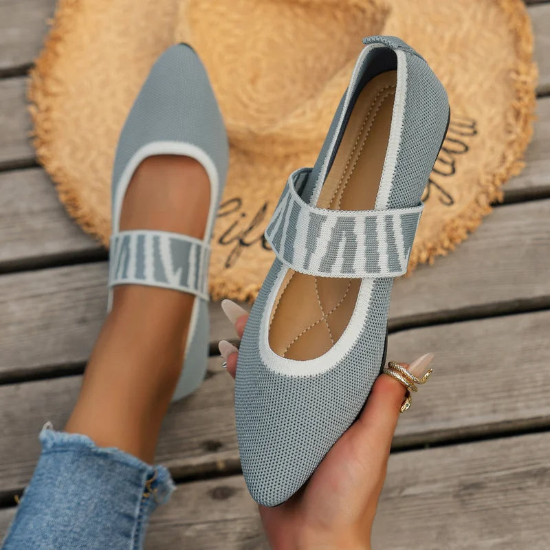 Ballerina Schoen Puntig Met Stretchband – Tamara