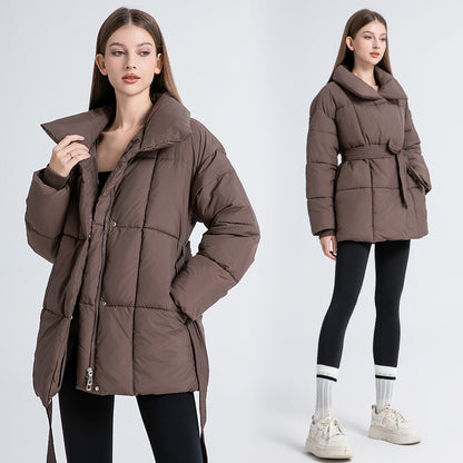 puffer tailleband jas effen dames - Pippa