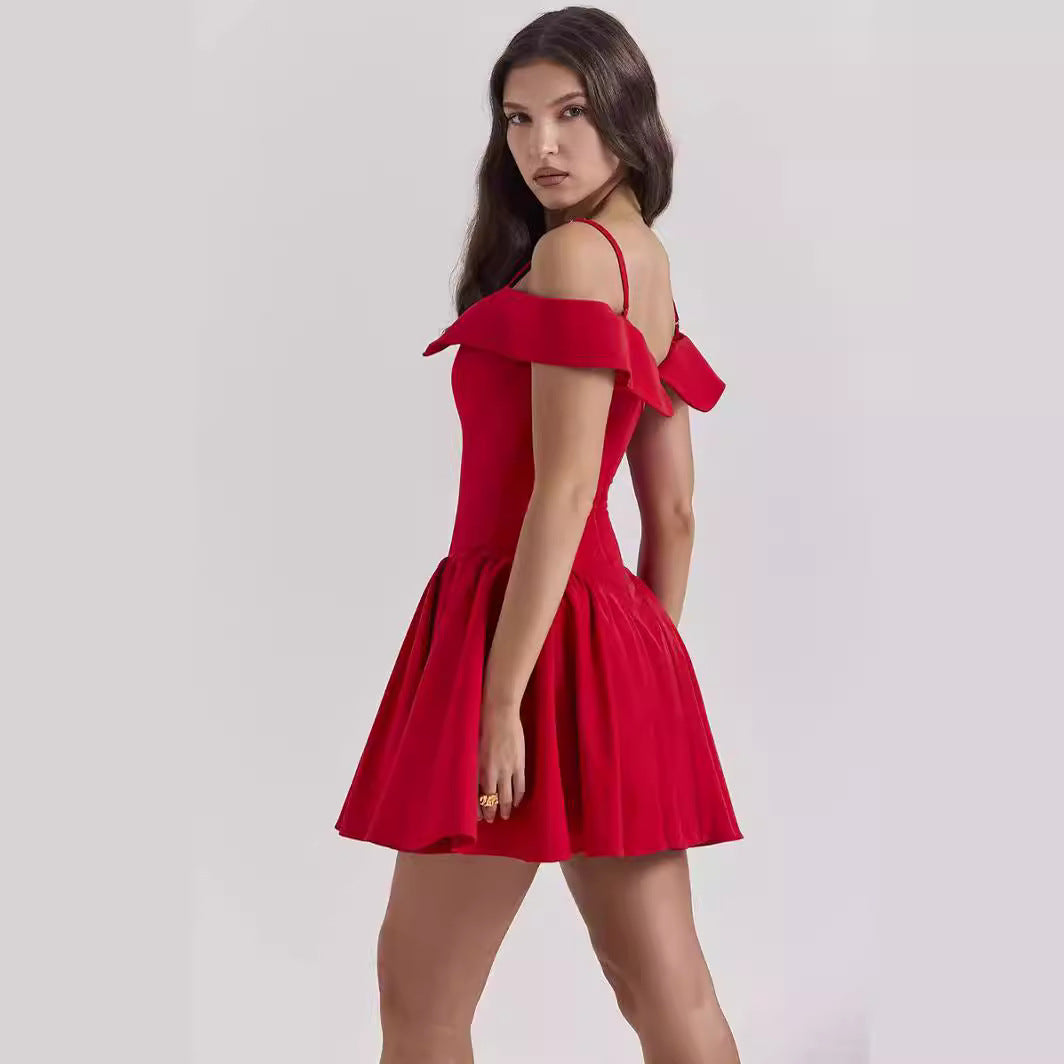 Fit & Flare Jurk V-Hals Spaghettibandjes – Loise