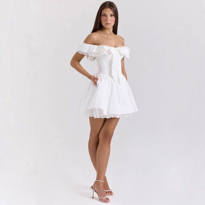 Dames Jurk Off Shoulder Getailleerd A-Lijn – Evy