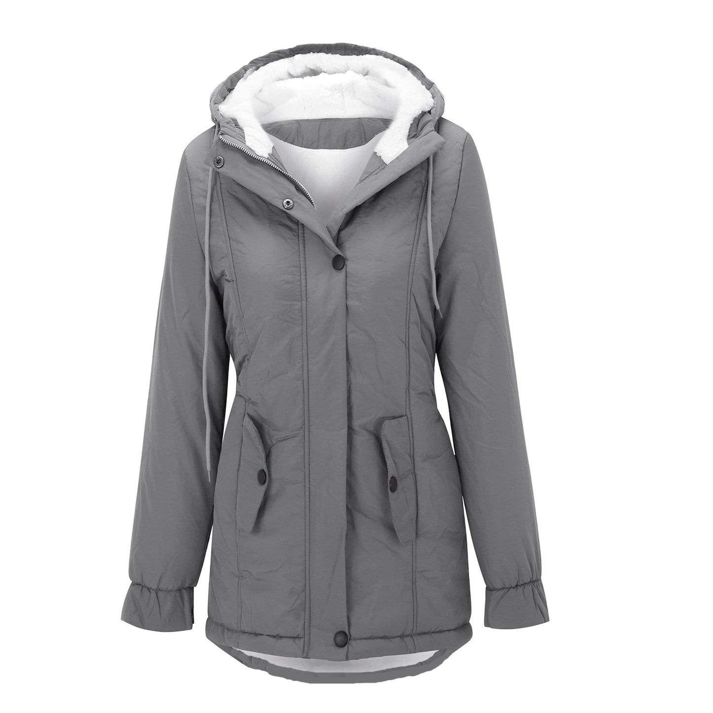 Winter parka bontkraag winddicht capuchon effen dames - Cassidy