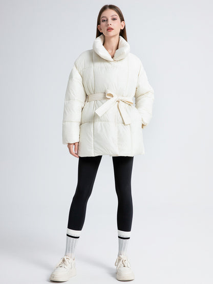 puffer tailleband jas effen dames - Pippa