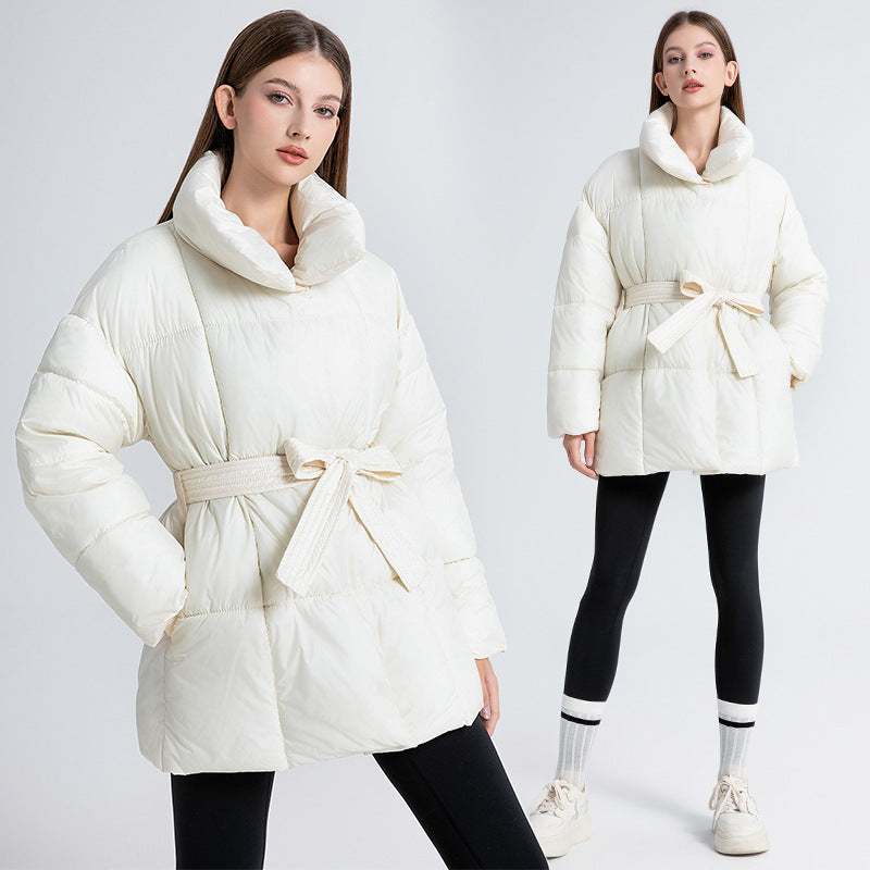 puffer tailleband jas effen dames - Pippa