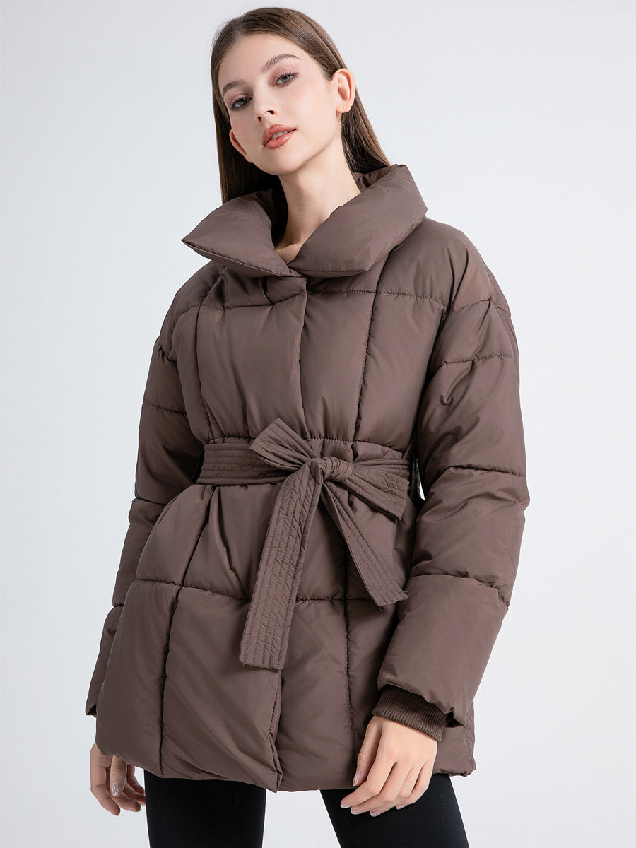 puffer tailleband jas effen dames - Pippa