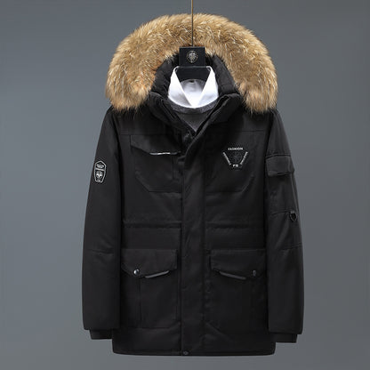 Winterjas parka bontkraag capuchon heren dons - Iver