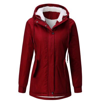 Winter parka bontkraag winddicht capuchon effen dames - Cassidy