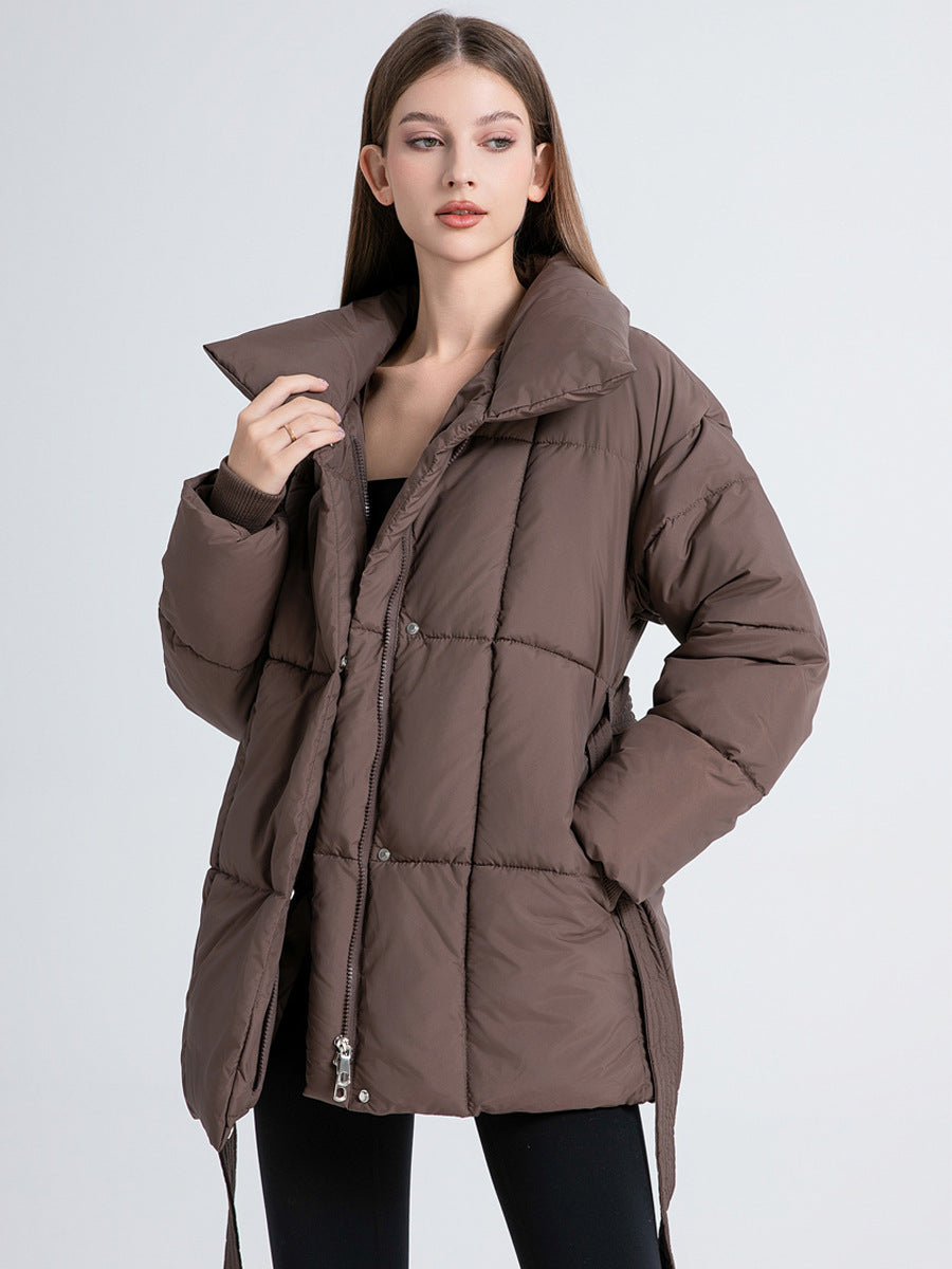 puffer tailleband jas effen dames - Pippa