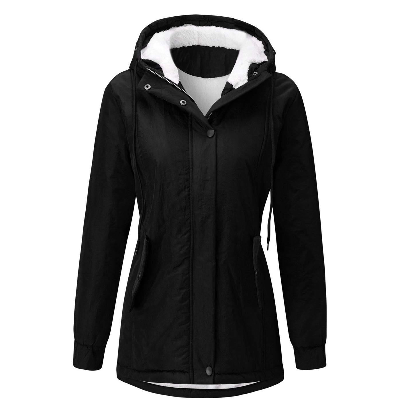 Winter parka bontkraag winddicht capuchon effen dames - Cassidy