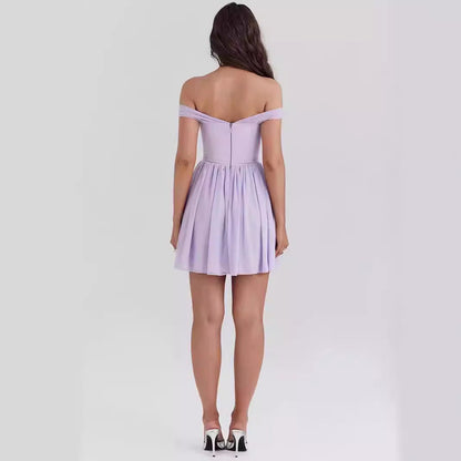 Mini Jurk Off Shoulder Luchtige Stof – Henzke