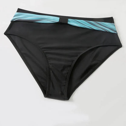 Bikini Set Kleurblok Hoog Taille Trendy – Petronella