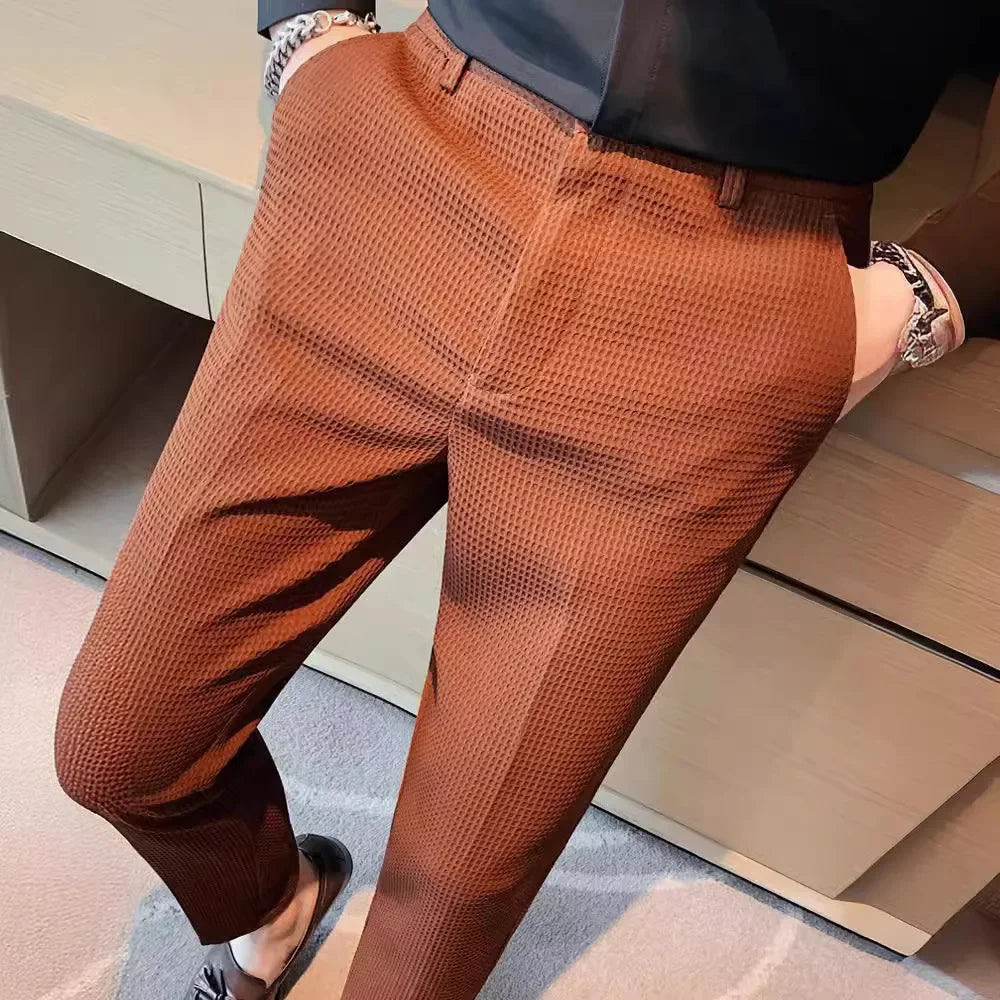 Herenbroek Elegante Ruit Ademend Materiaal – Roelof